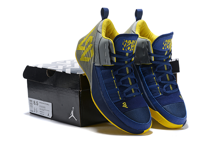 Men Jordan Why Not Zero.2 WestBrook Blue Yellow Grey Shoes